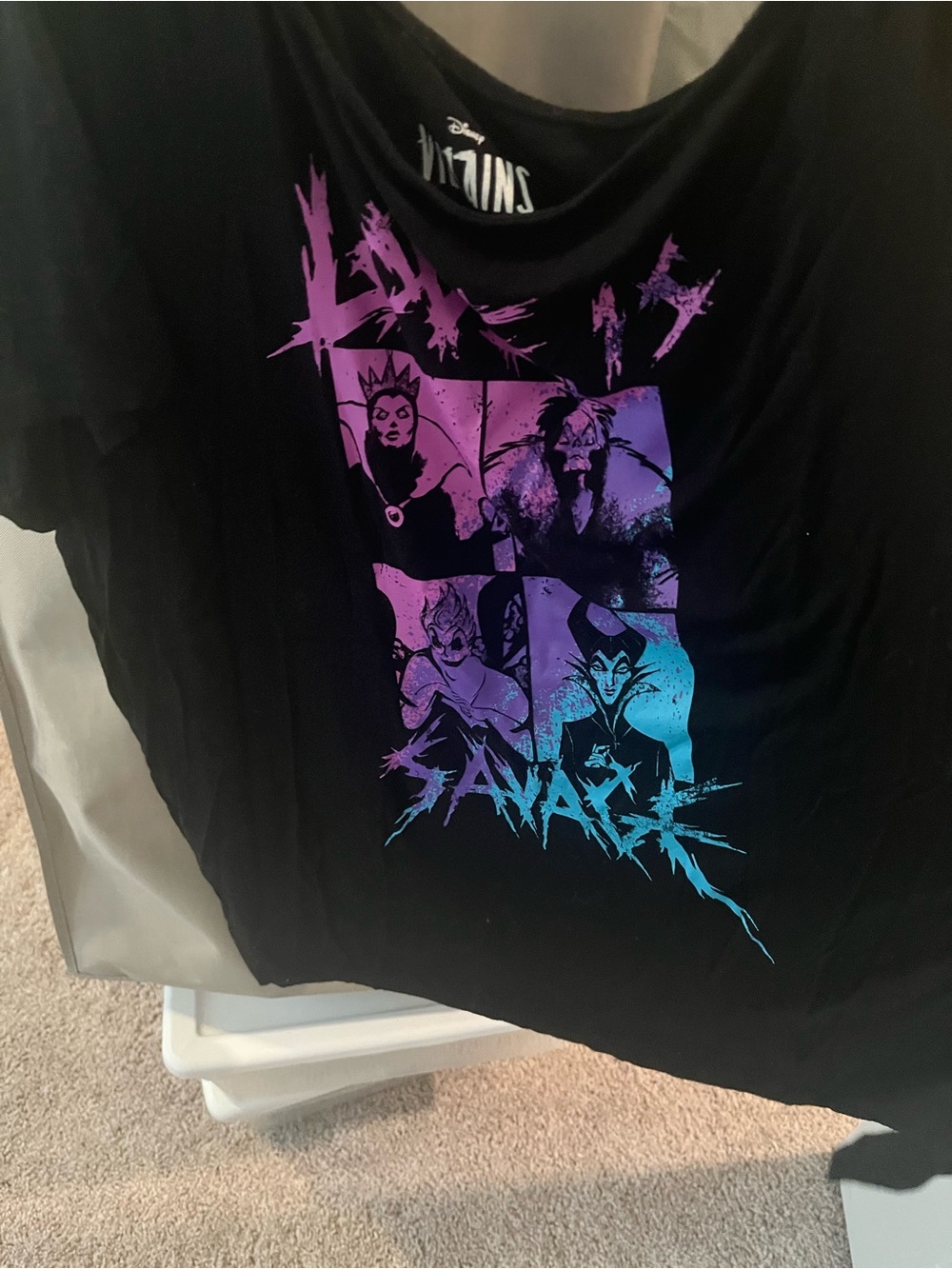 Disney Black Tee with Purple-to-Blue Villains Graphic